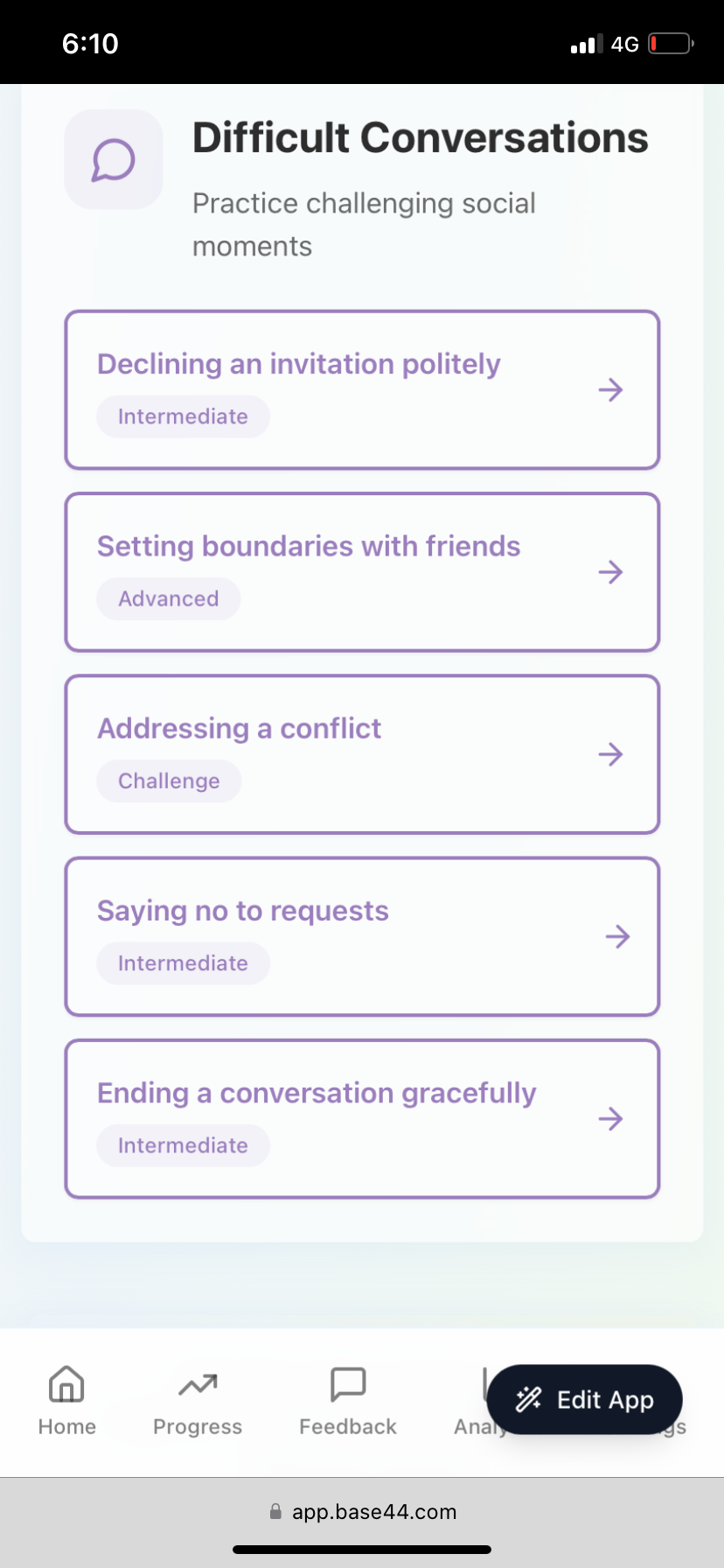 Média social-ease-ai - For introverts and neurodivergent users to build confidence 2
