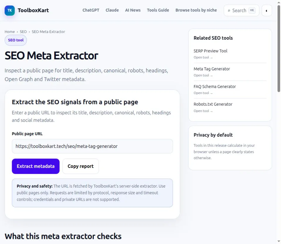 SEO Meta Extractor gallery image