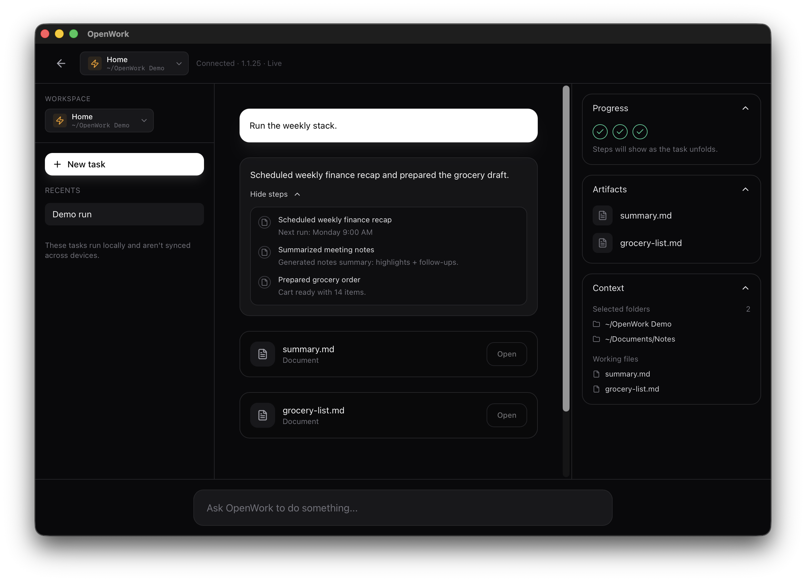 OpenWork - Main product screenshot demonstrating key features and user interface