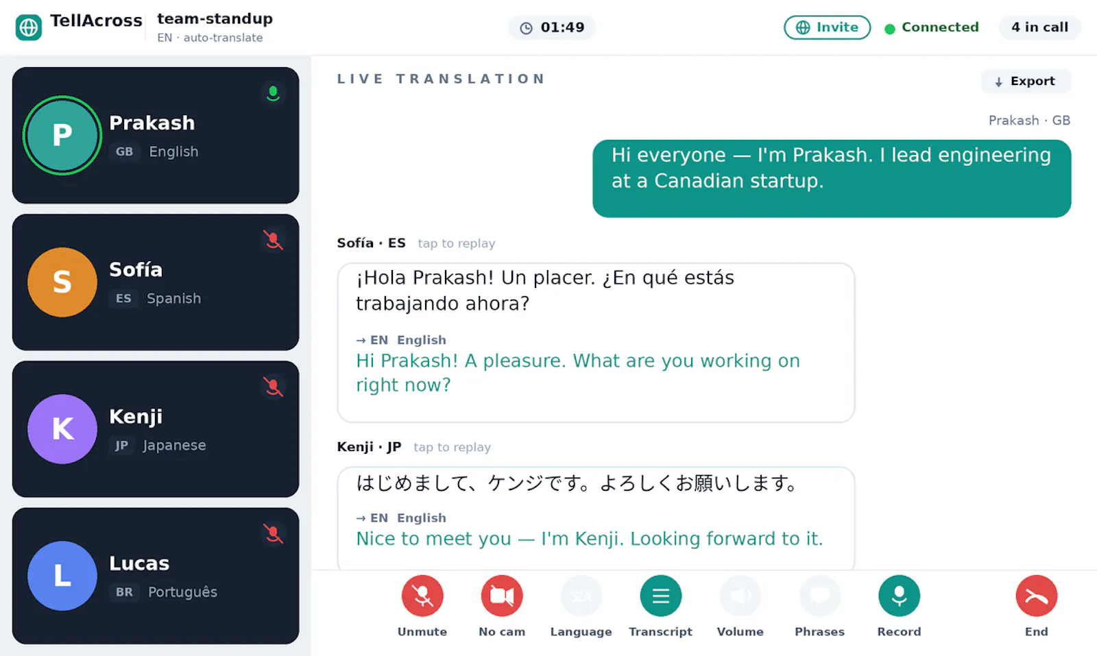 TellAcross screenshot 1