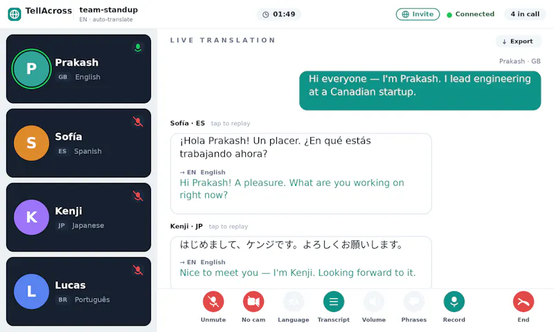 TellAcross screenshot 1