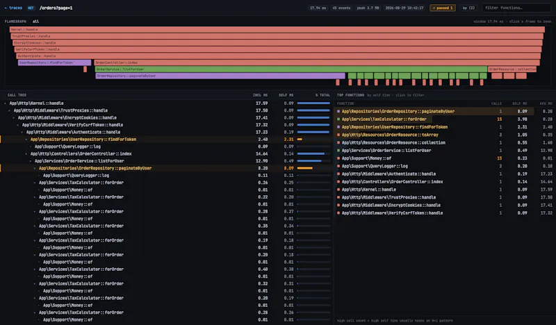 filo - no-extension call tracer for PHP screenshot 1