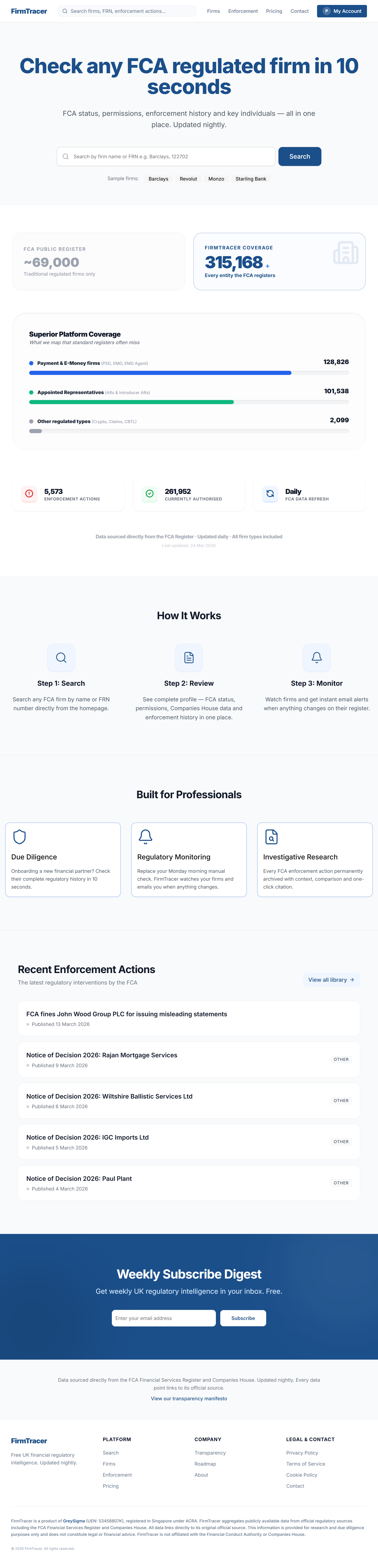 FirmTracer — UK Regulatory Intelligence gallery image