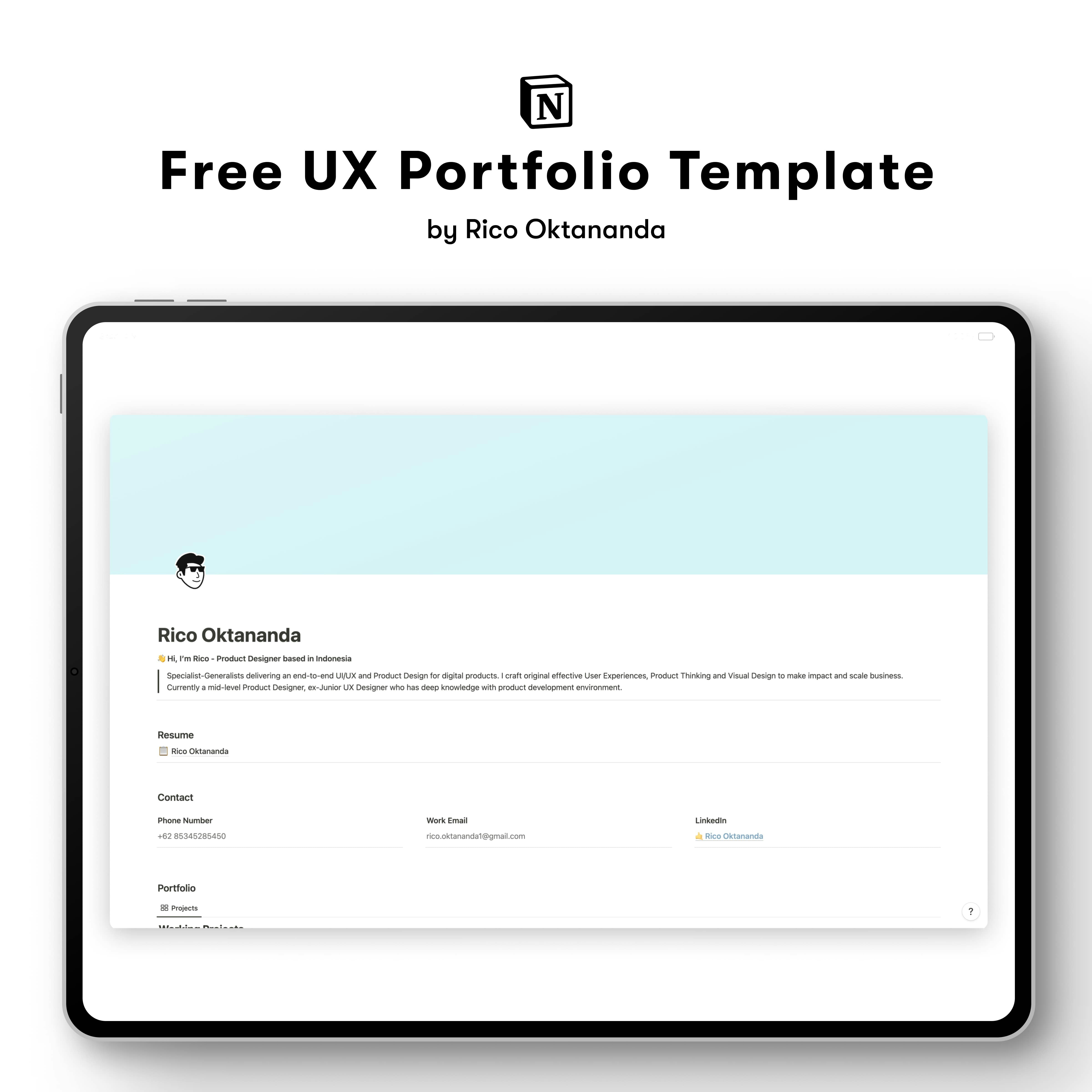 Free UX Portfolio Template