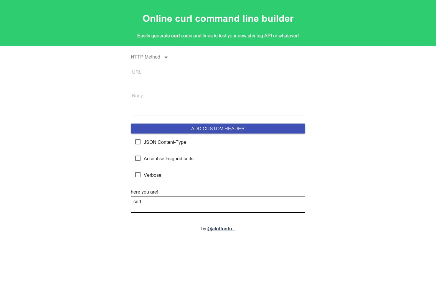 Online curl builder