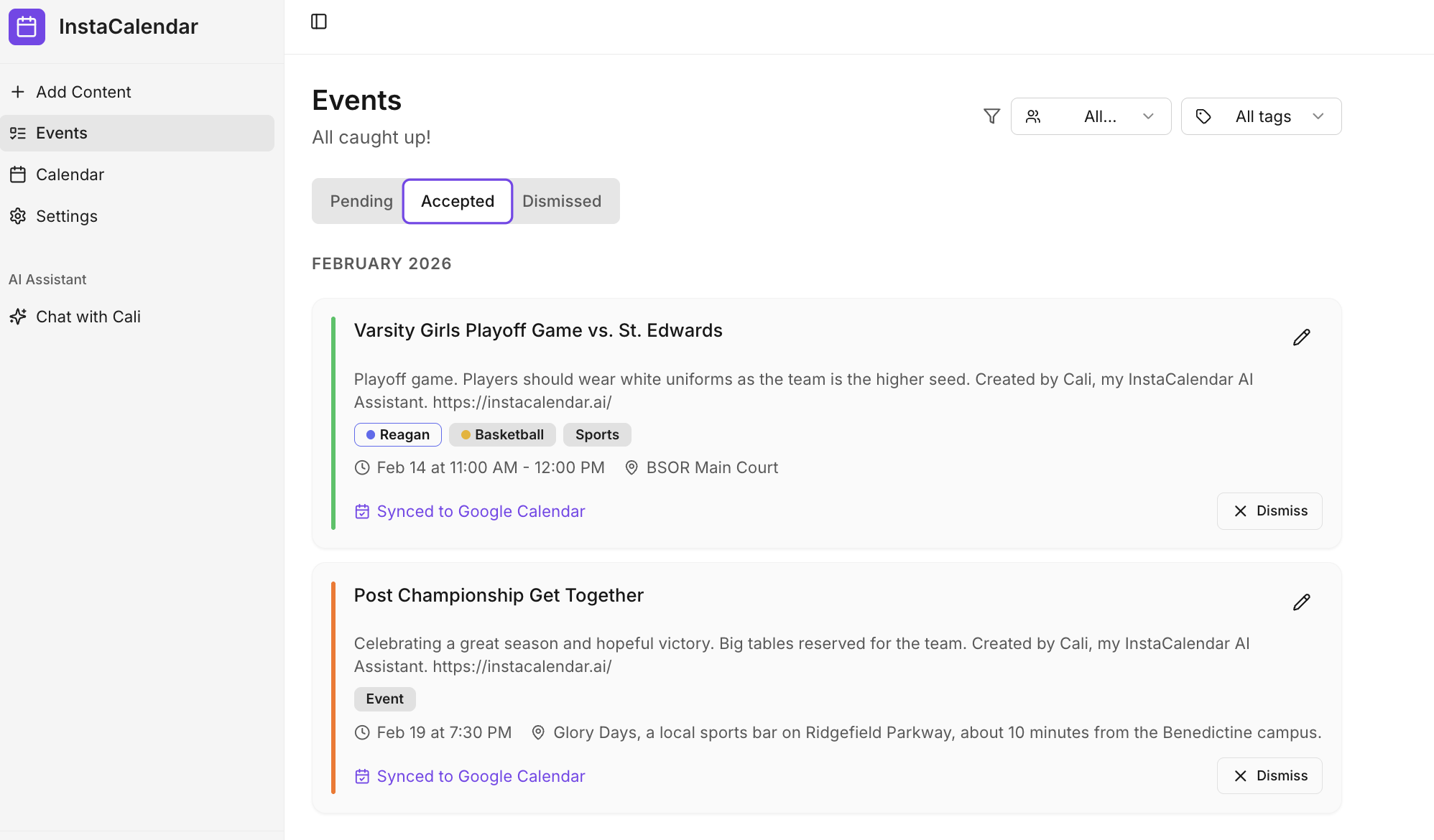 InstaCalendar AI  - Screenshot 2 showing product features and functionality