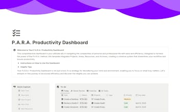 P.A.R.A productivity dashboard gallery image