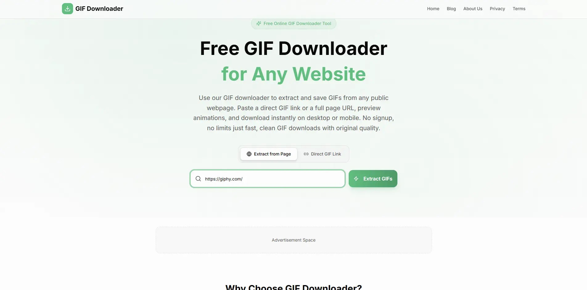 GIF Downloader - Main product screenshot demonstrating key features and user interface