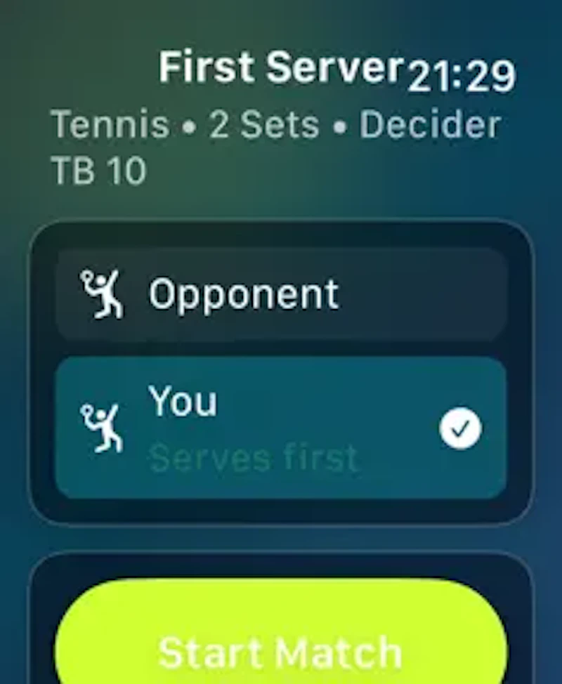 Racquet Score Tracker Apple Watch screenshot 4