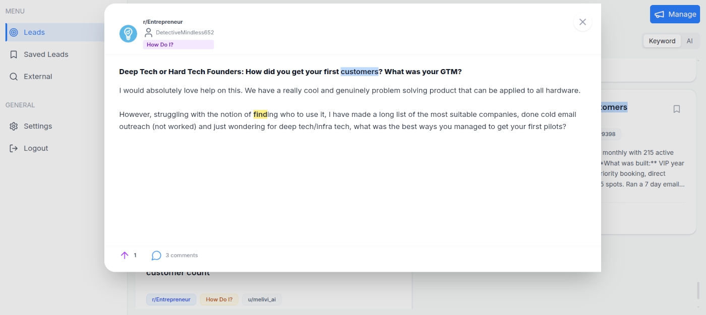 VentureRadar - Marketing using Reddit gallery image