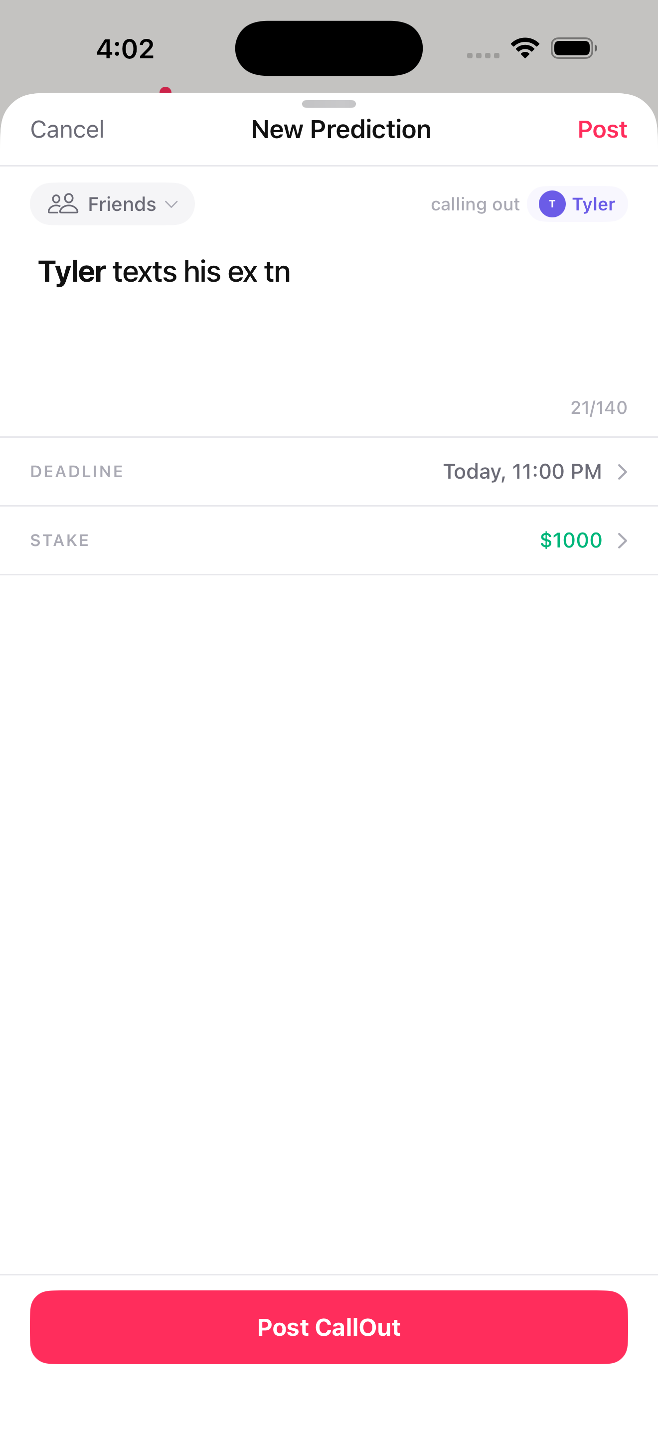 CallOut - Predict your Friends - Screenshot 3 showing product features and functionality