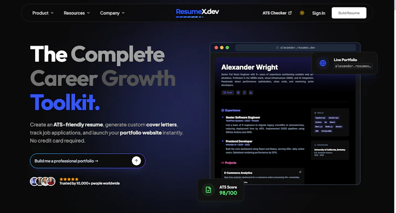 Resumex.dev screenshot 1