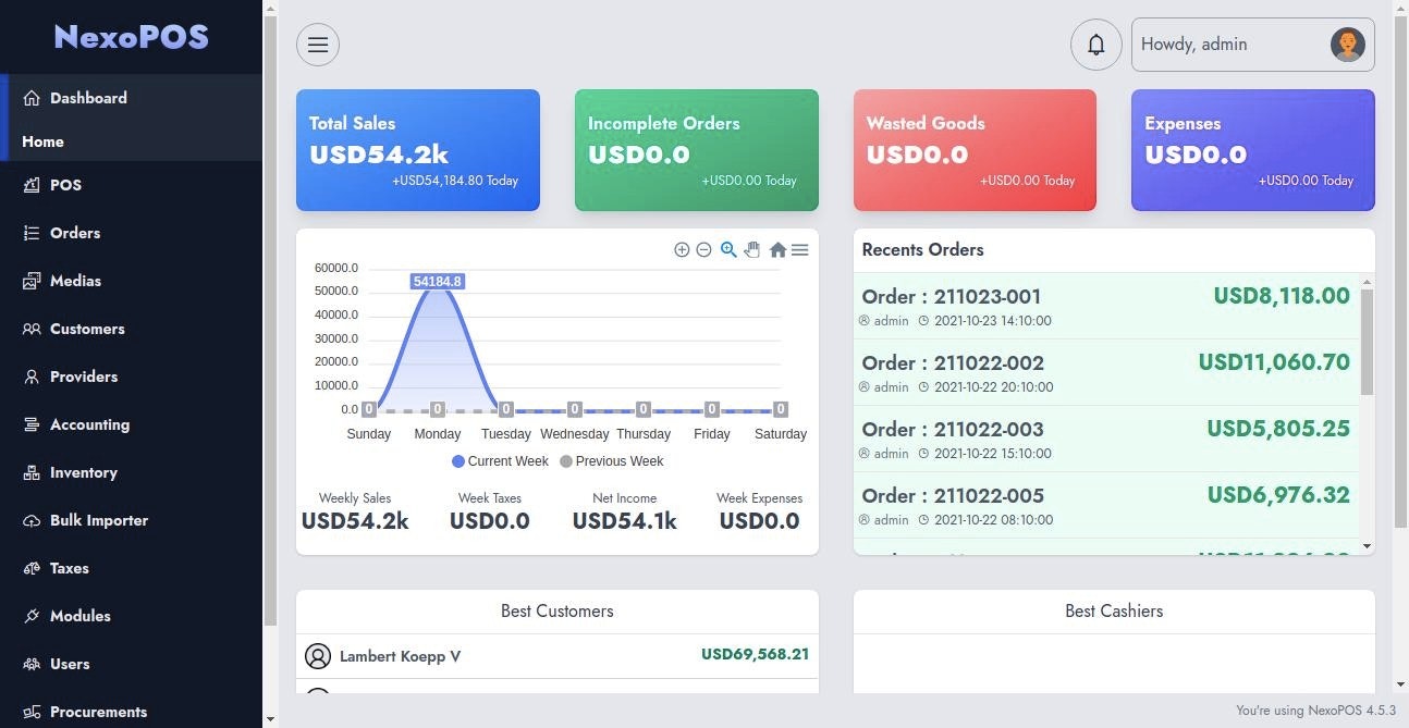 NexoPOS 4.x gallery image