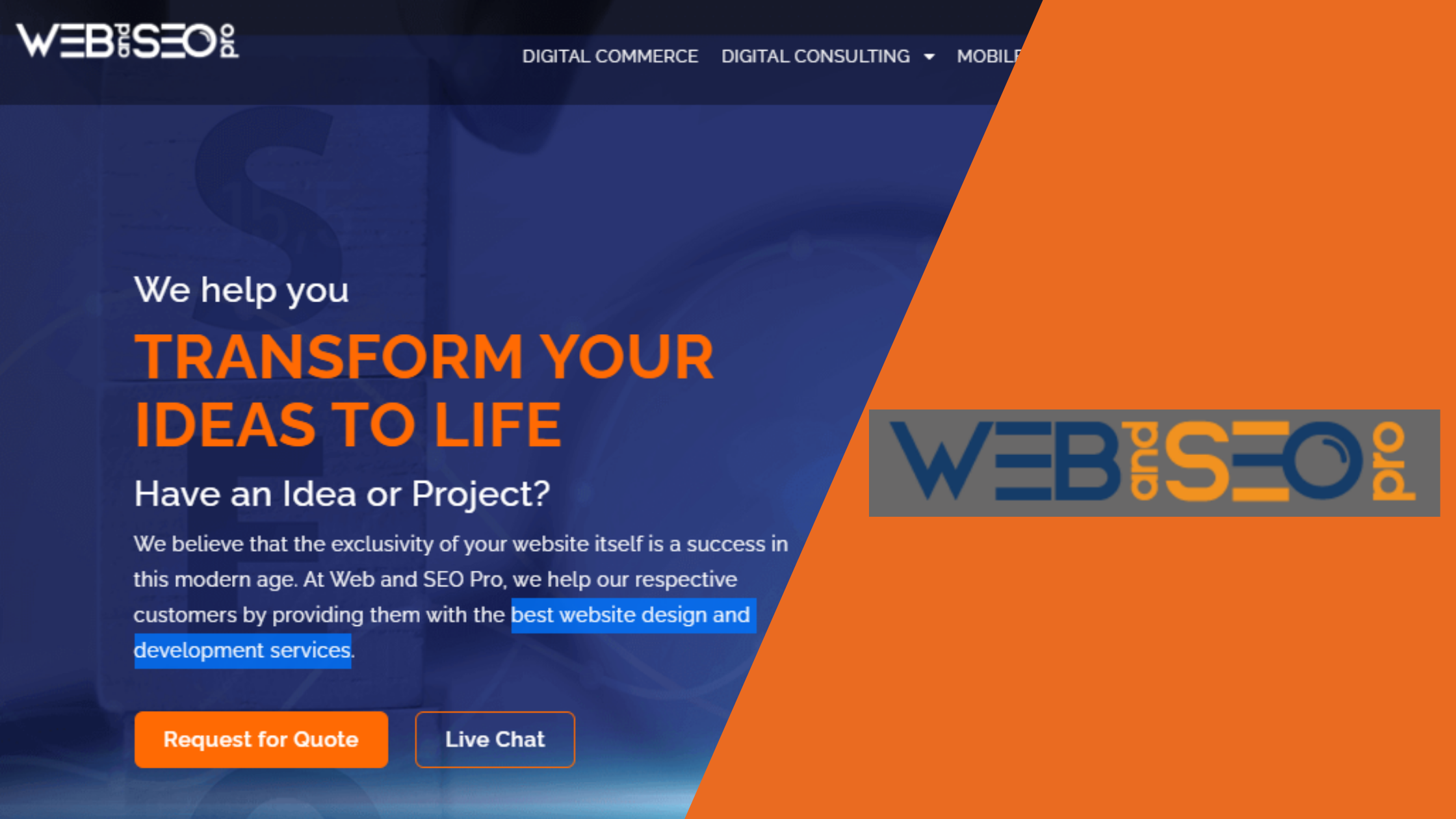 WebandSeoPro Offers Web Design Services