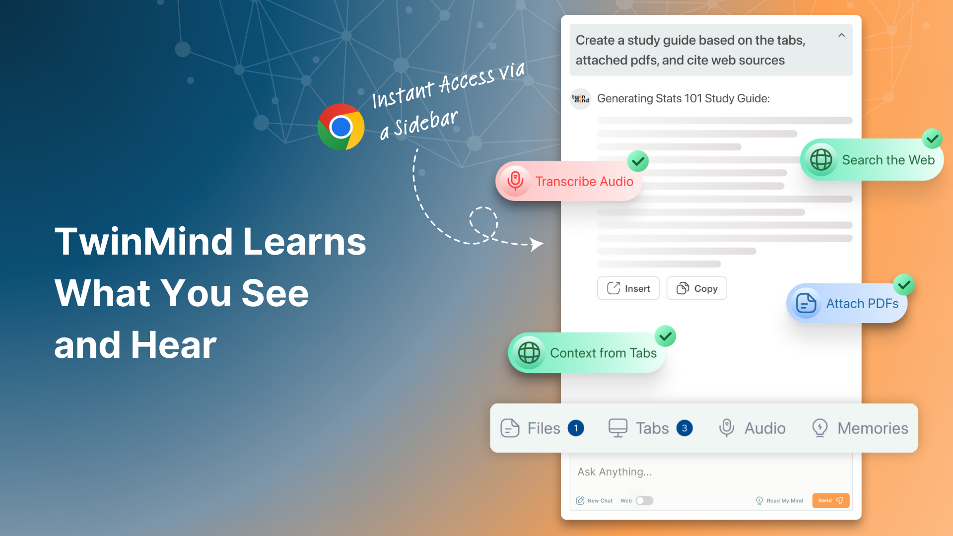 ТВИНМИНД - Боковая панель AI, которая слушает, видит вкладки и помогает активно медиа 2
