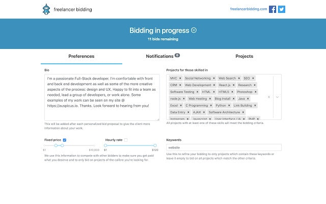 Freelancer Bidding Extension gallery image