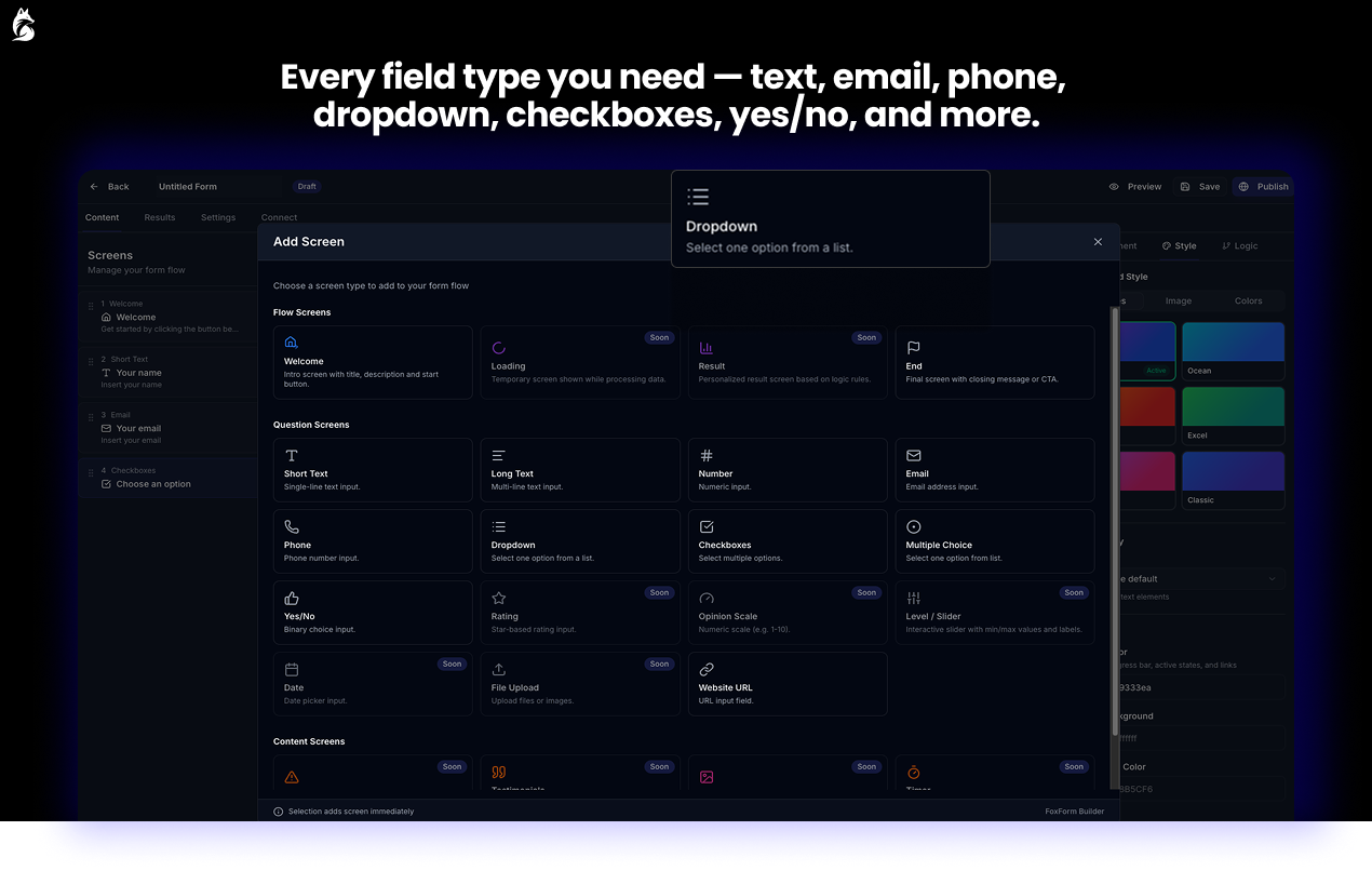 FoxForm - Screenshot 2 showing product features and functionality