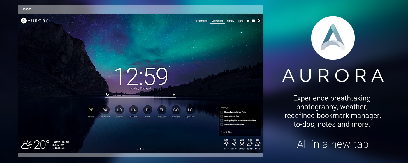 Aurora: New Tab & Bookmark Manager gallery image