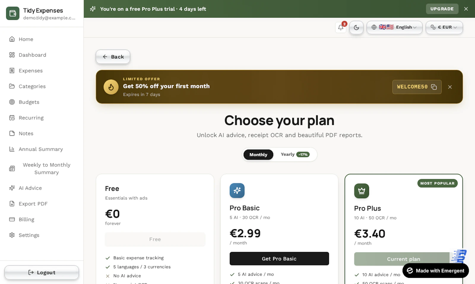 Tidy Expenses screenshot 5