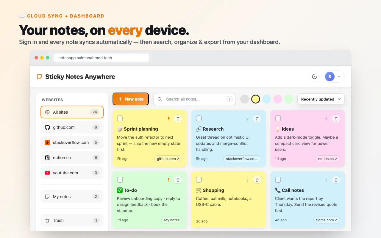 Sticky Notes Anywhere screenshot 2
