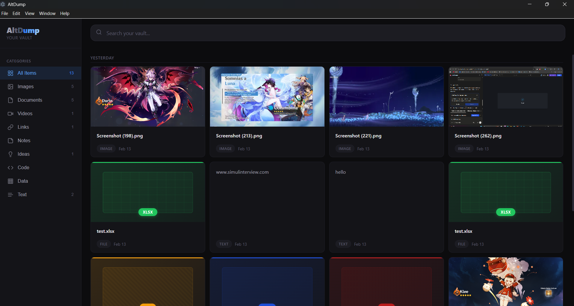 Alt Dump - Screenshot 2 showing product features and functionality