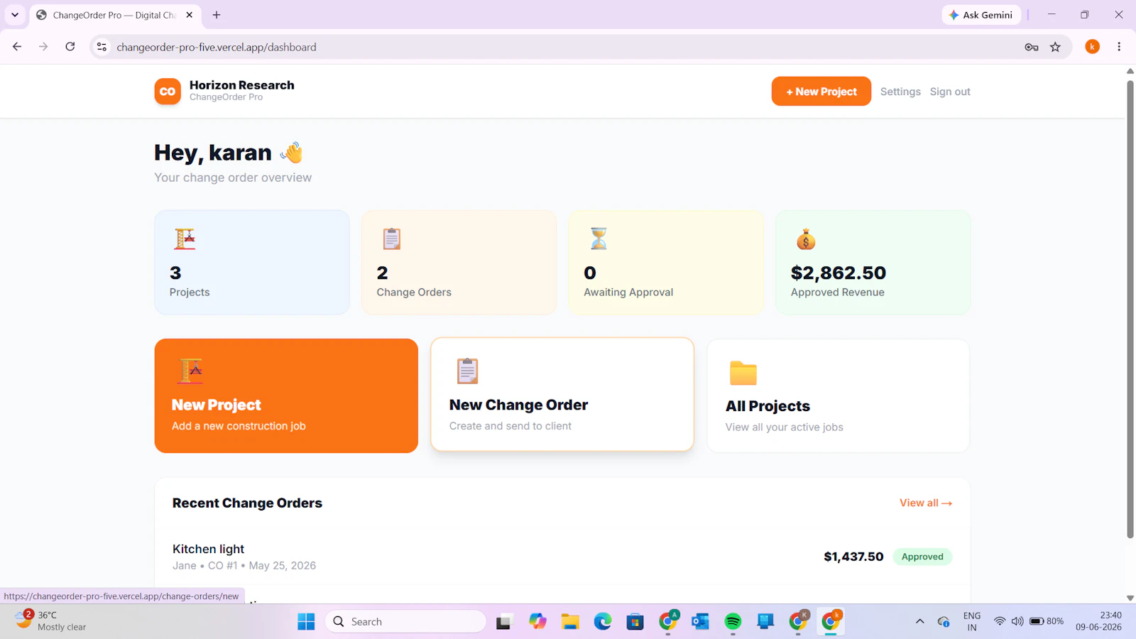ChangeOrder Pro screenshot 3