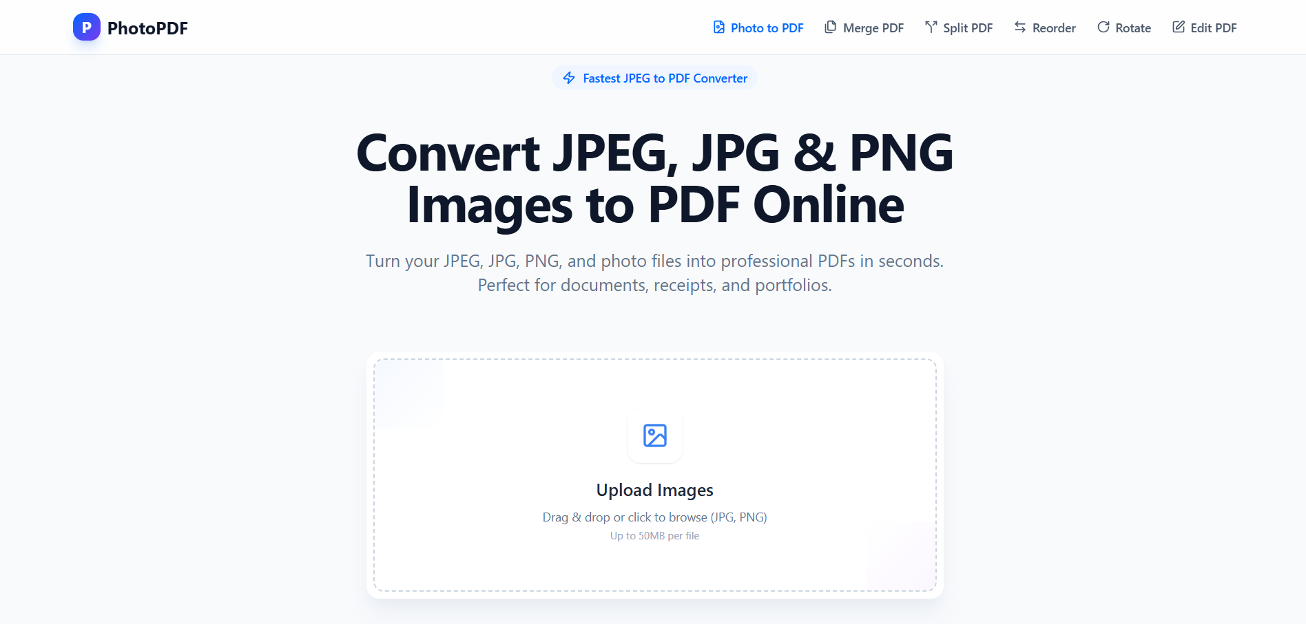 Photo to PDF - Screenshot 2 showing product features and functionality