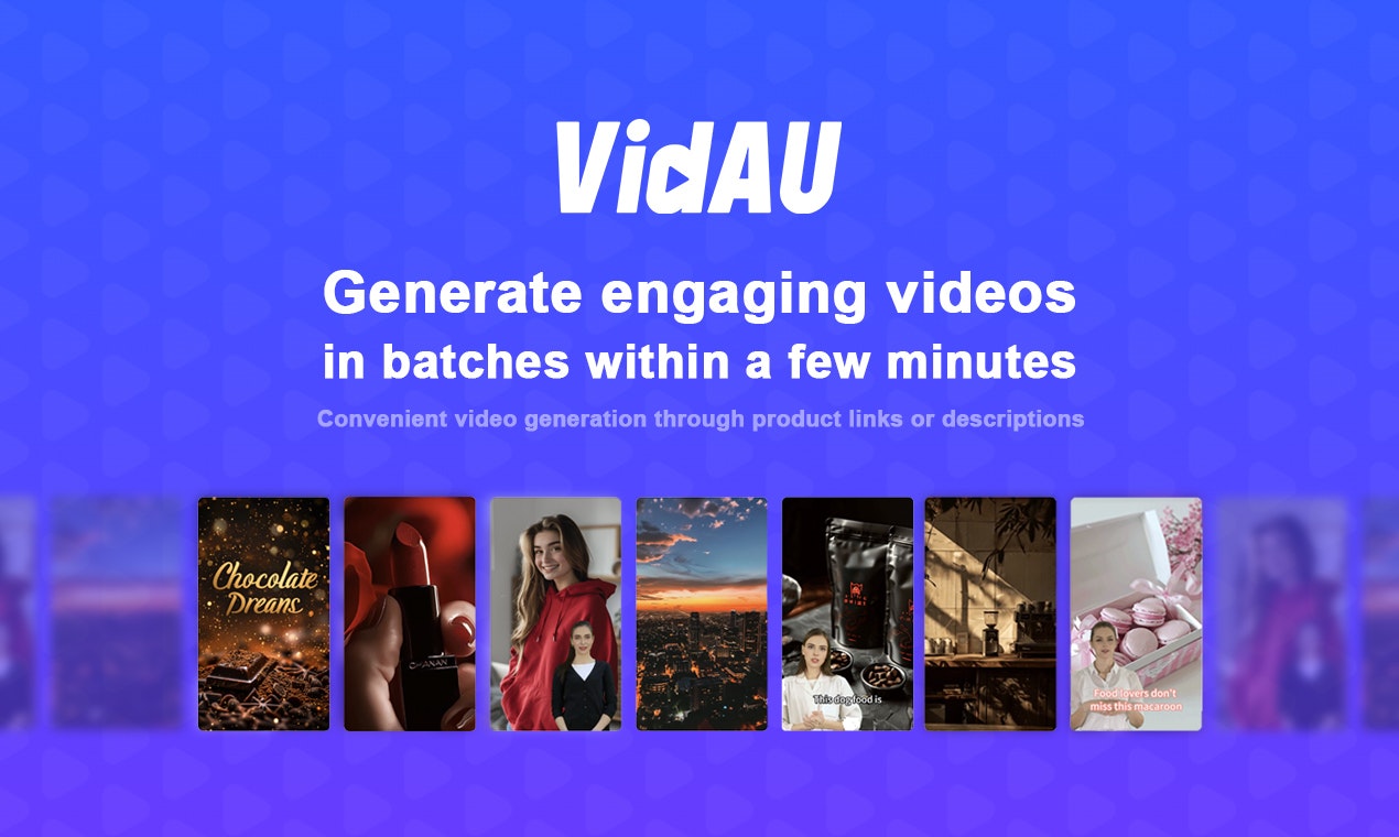 startuptile VidAU-Generate engaging videos in batches within a few minutes