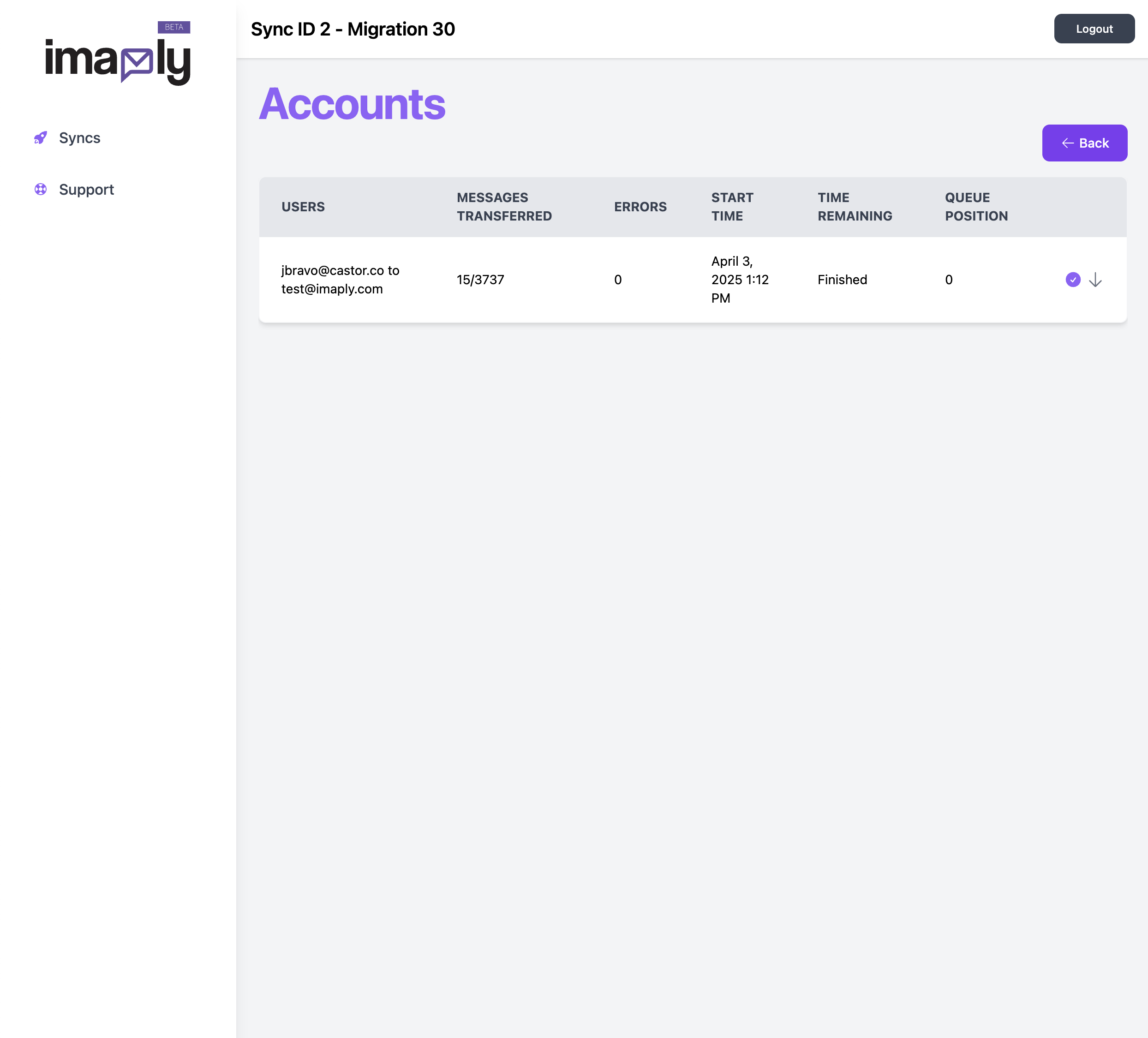 Mídia 3 de IMAPLY - Migrar contas de email facilmente