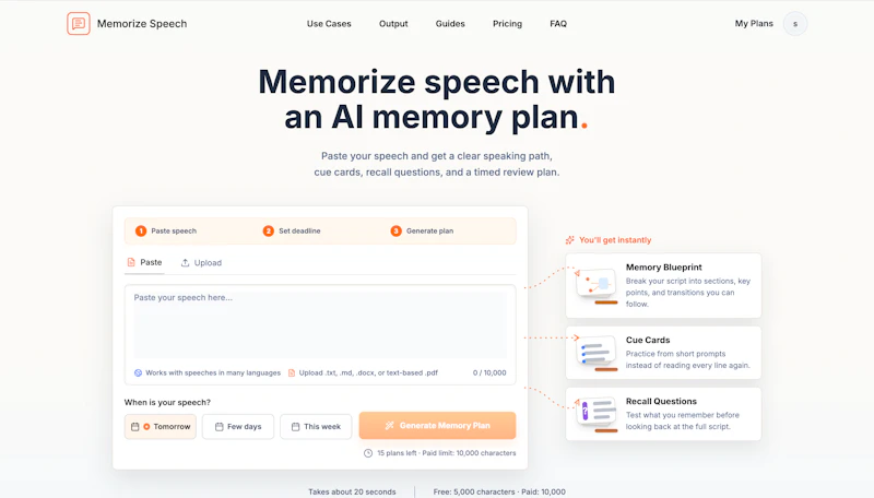 Memorize Speech screenshot 2