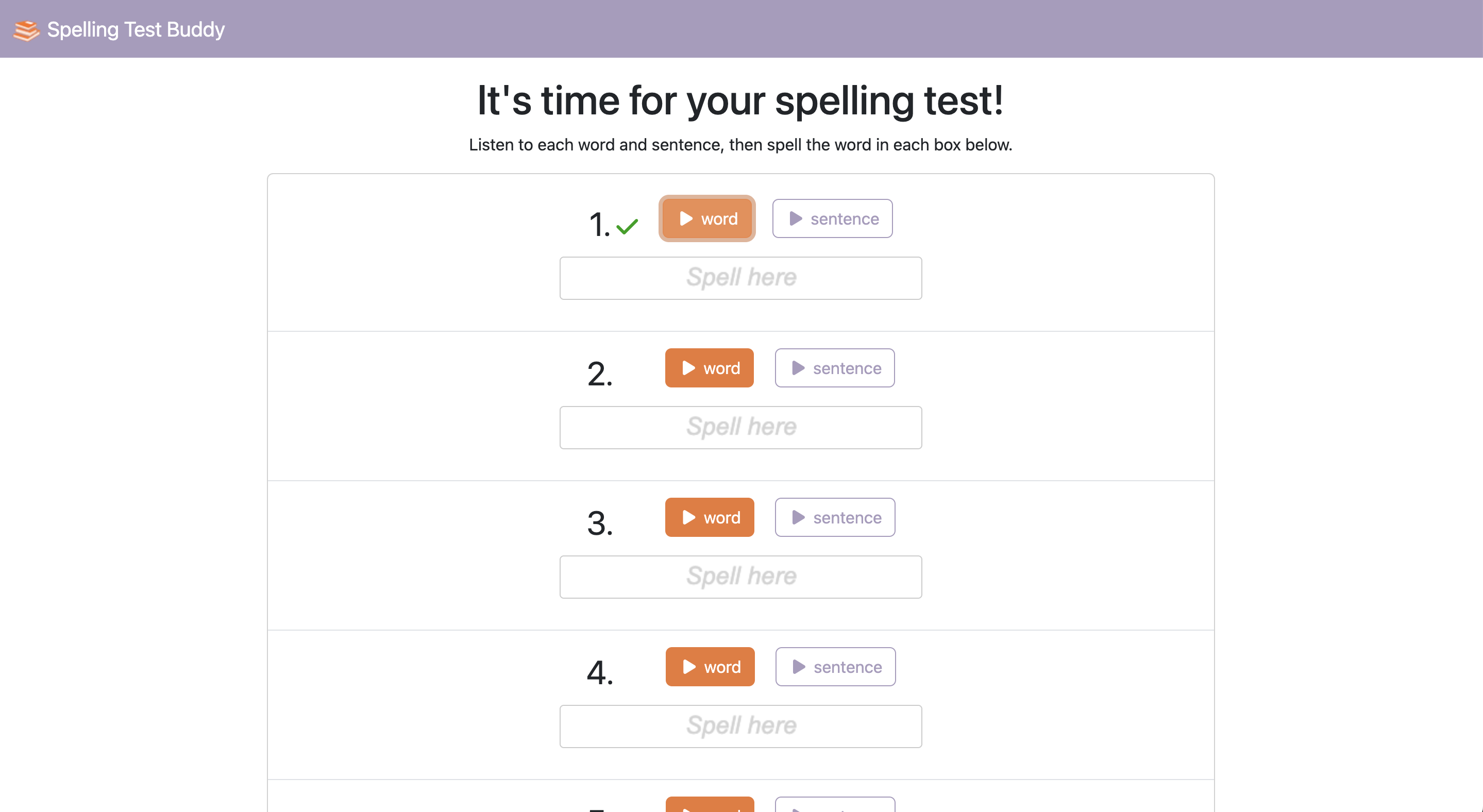 SpellingTestBuddy gallery image