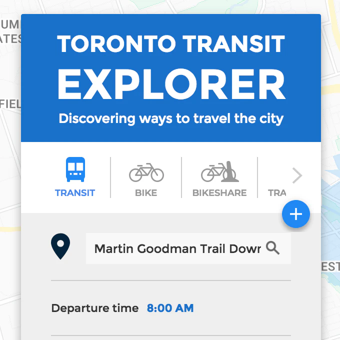 Toronto Transit Explorer - By Google Sidewalk Labs