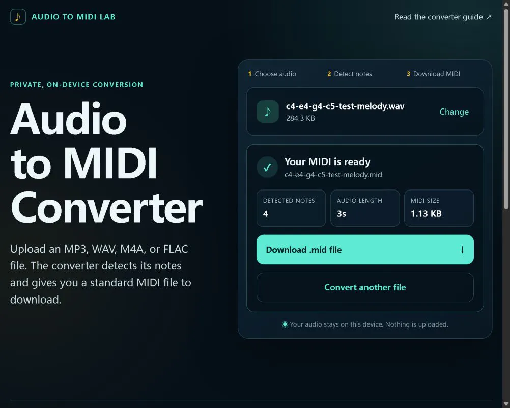 Audio to MIDI Lab gallery image