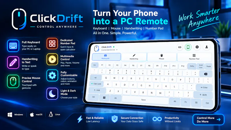 ClickDrift - Bluetooth Mouse & Keyboard screenshot 1
