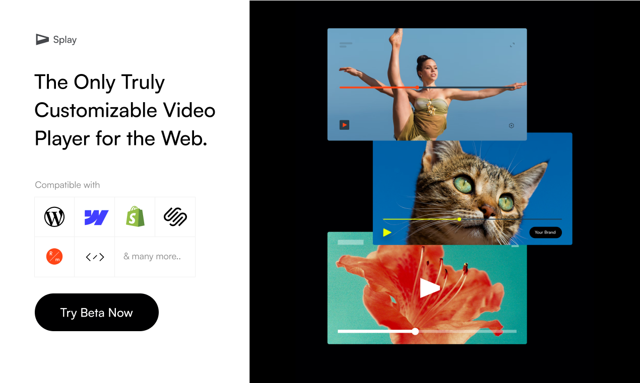 startuptile Splay (beta)-The only truly customizable video player for the web