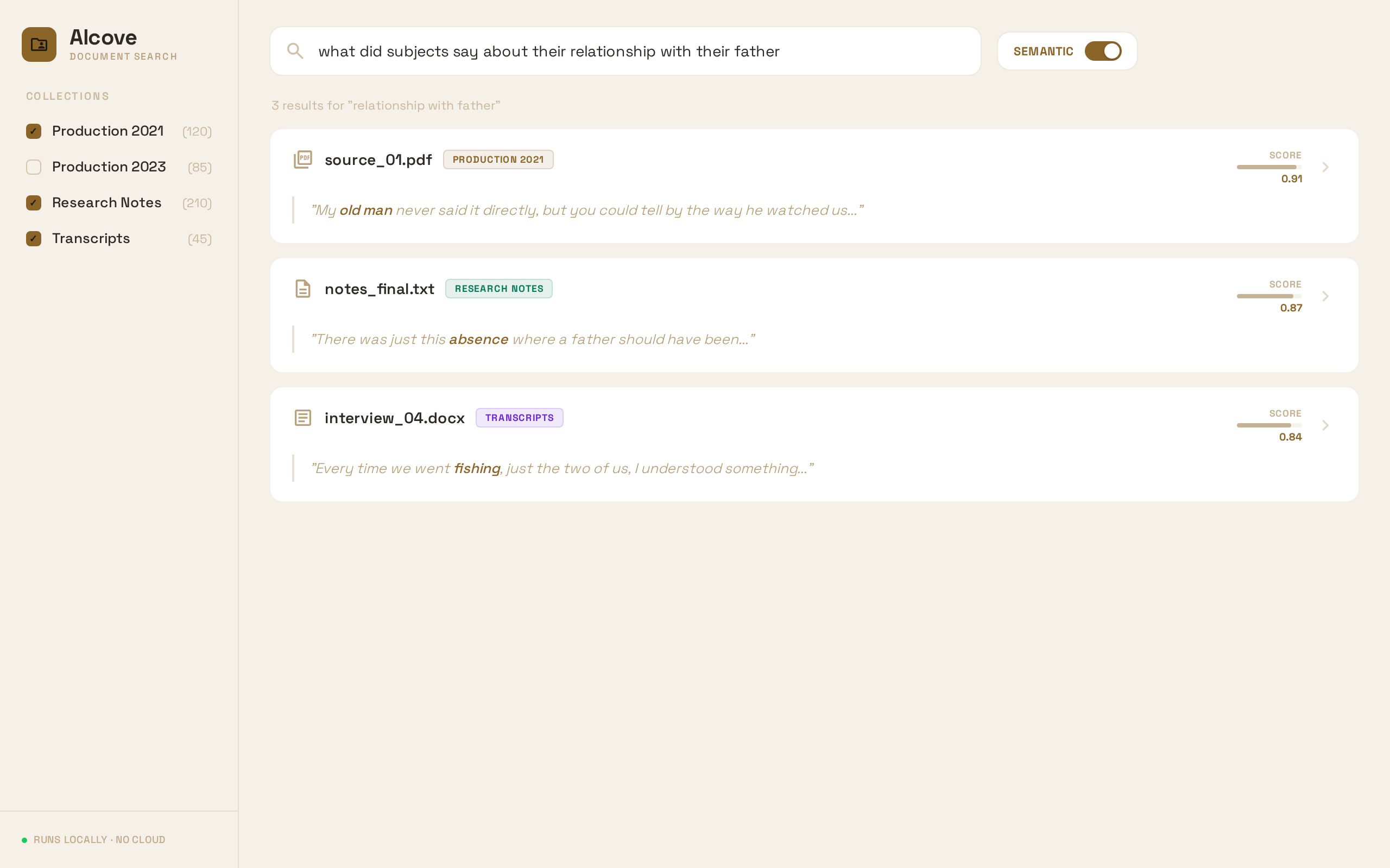 Alcove - Local Semantic Search gallery image