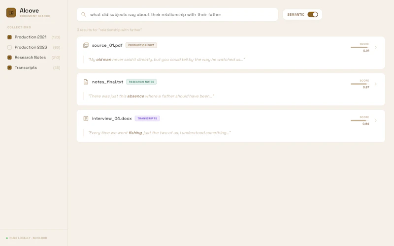 Alcove - Local Semantic Search screenshot 3