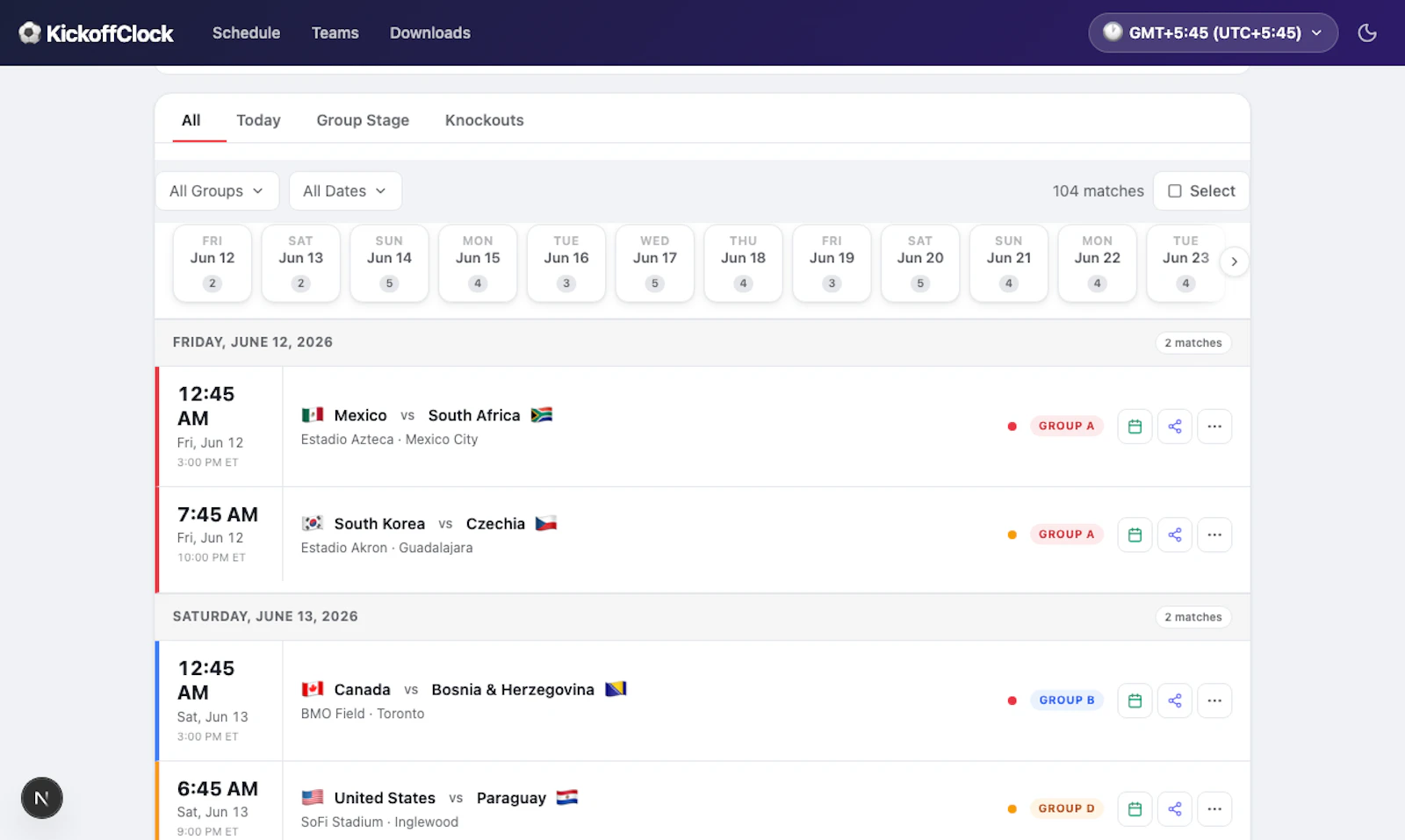 KickoffClock screenshot 2