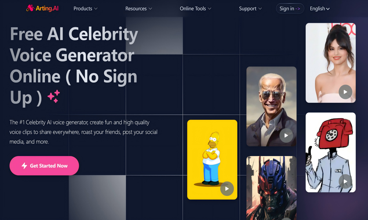Free AI Celebrity Voice Generator - Free AI Celebrity Voice Generator Online ( No Sign Up ) media 1