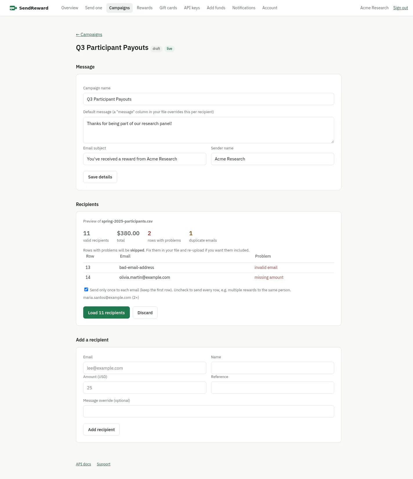 SendReward.com gallery image