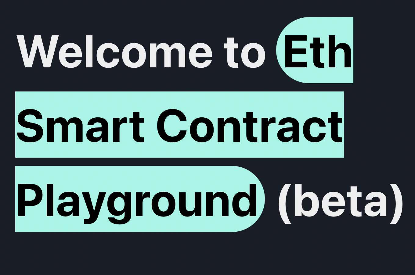 Eth smart contract playground