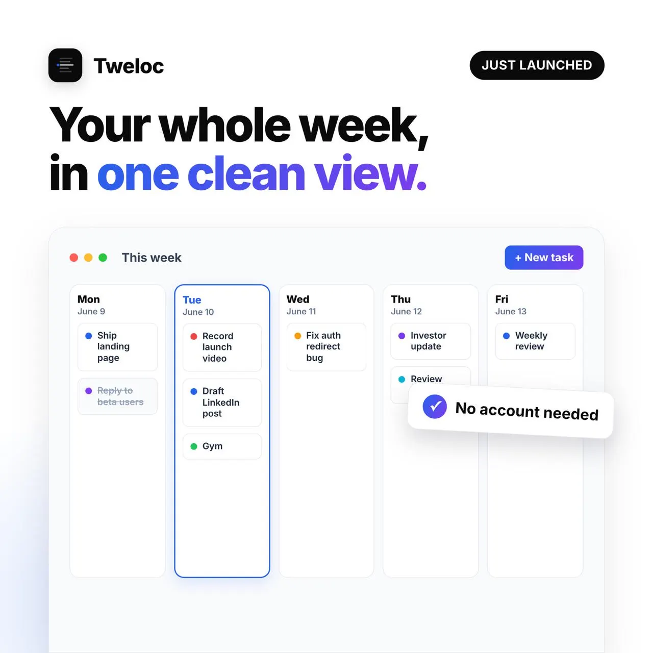 Tweloc - Weekly Planner gallery image