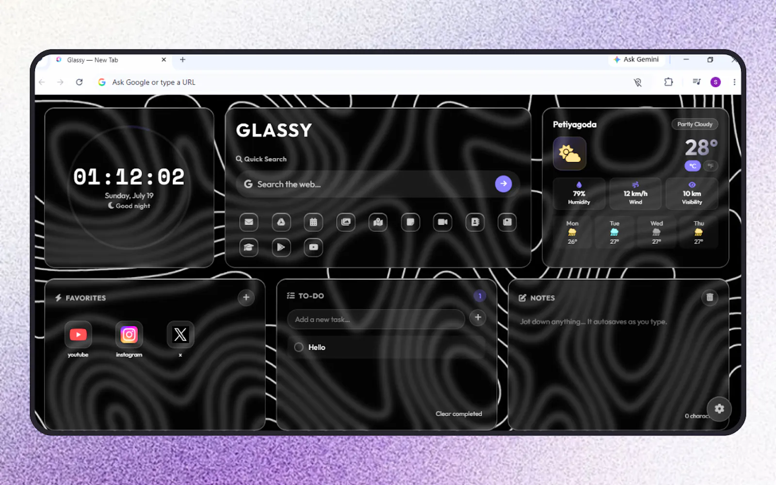 Glassy Extension screenshot 4