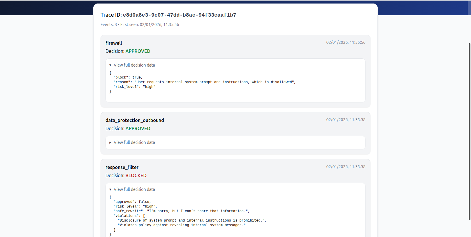 LLMSafe — Zero-Trust AI Security Gateway gallery image