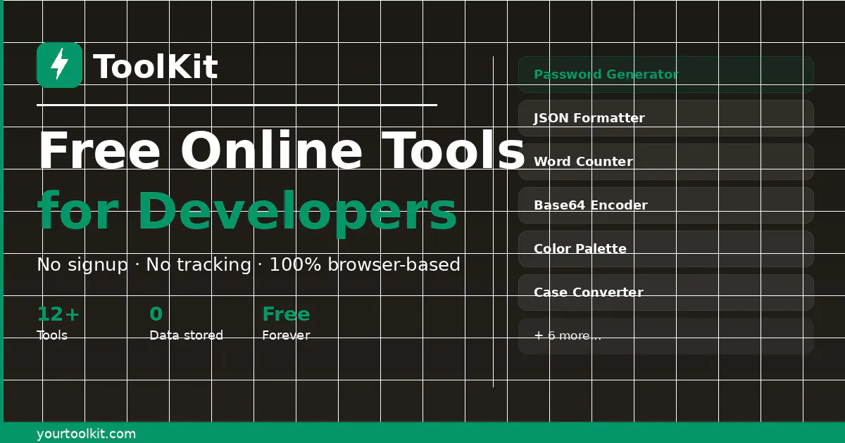 ToolKit — Free Browser-Based Tools 项目横幅
