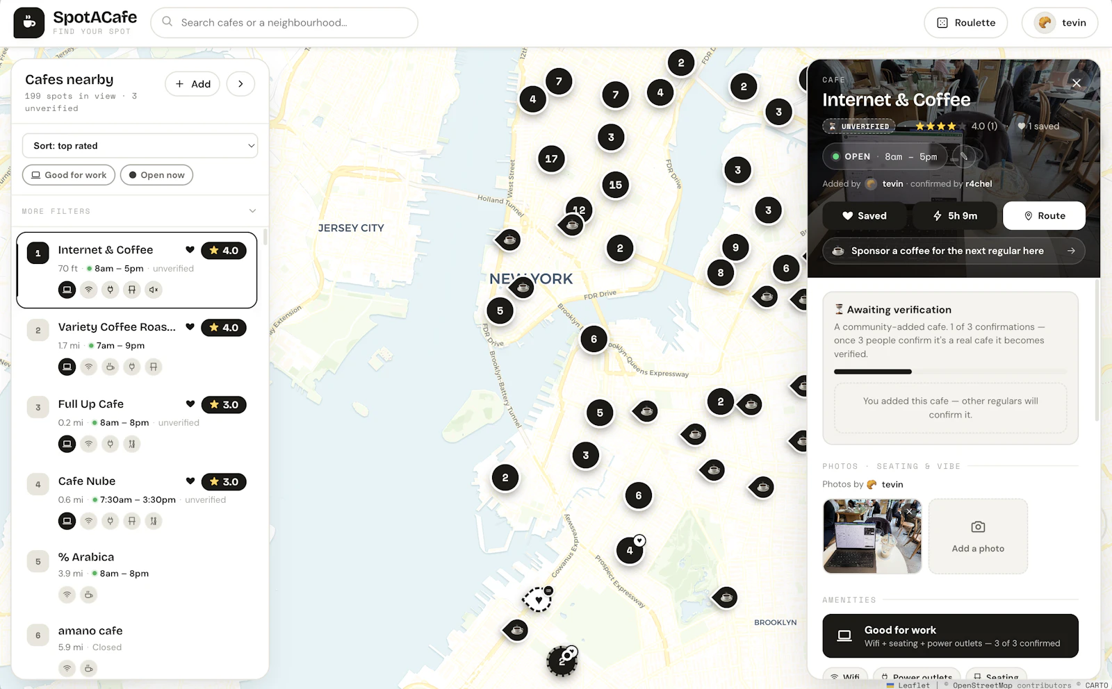 SpotACafe screenshot 2