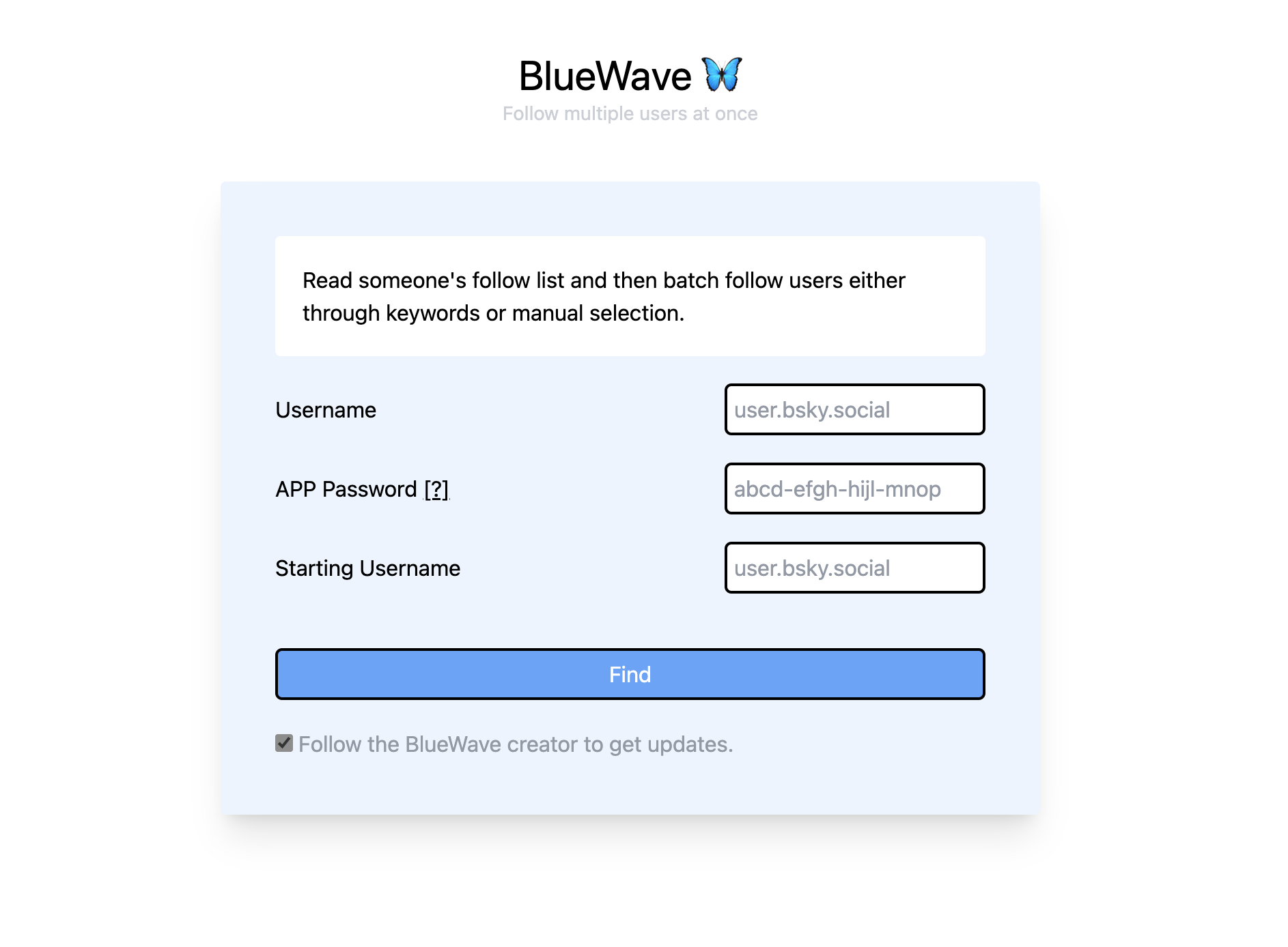 Синяя волна - Bluesky Bulk Follow Tool медиа 2