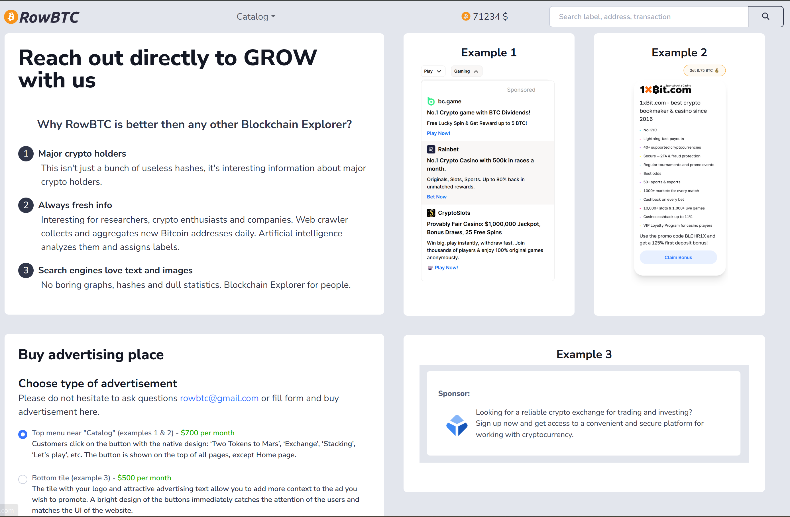 RowBTC – open analytics Bitcoin explorer gallery image