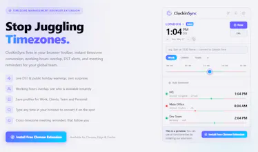 ClockinSync - Smart Timezone Extension gallery image