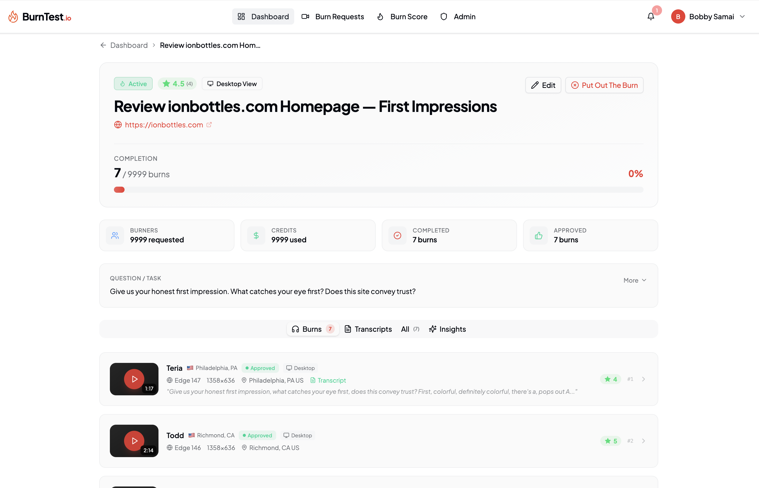 BurnTest.io gallery image